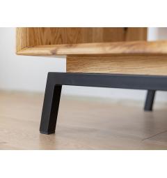Tavolino rettangolare basso moderno in rovere massello naturale