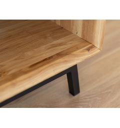 Tavolino rettangolare da soggiorno in legno naturale di rovere massello