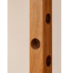 Portabottiglie rustico in legno naturale di rovere massello oliato
