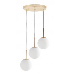 Lampada da terra sfere vetro struttura ottone FREDICA W3 lampadine E27