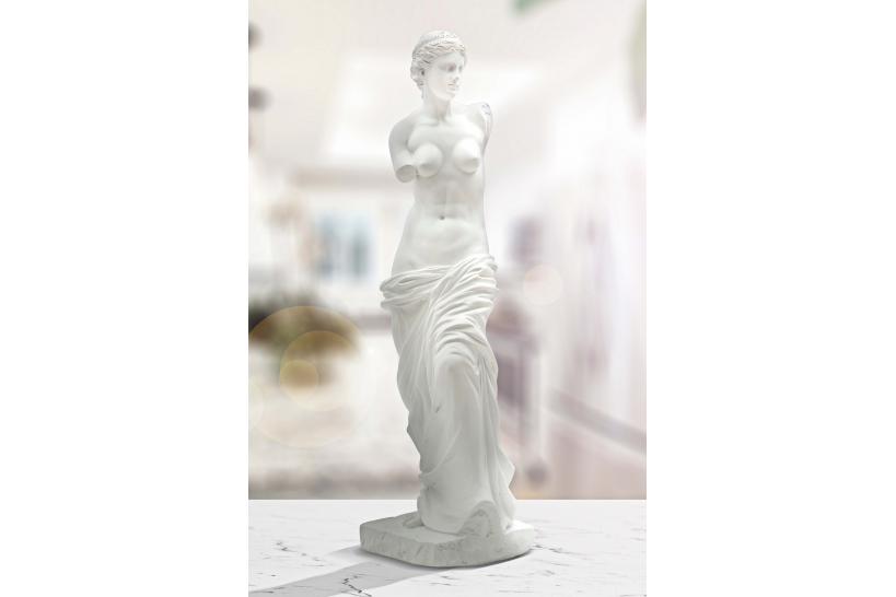 statua decorativa in poliresina bianca