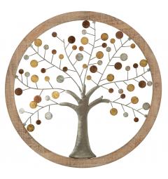 pannello in ferro rettangolare con cerchio e albero