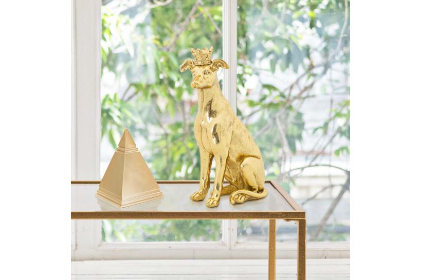 scultura da tavolo a forma di cane