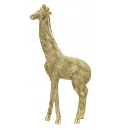 scultura giraffa oro con corona