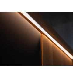 Armadio 5 ante vetro e legno naturale massello di rovere illuminazione integrata