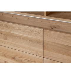 Vetrina 2 ante apertura sinistra in rovere massello naturale illuminazione LED