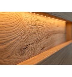 Mobile vetrina 1 anta alta in legno massello di rovere oliato illuminazione LED stile moderno