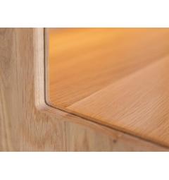 Vetrina 1 anta alta in legno massello di rovere oliato illuminazione LED stile moderno