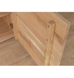 Vetrina libreria bassa 1 anta destra moderna LED integrato in legno naturale massello di rovere massello
