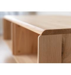 Tavolino da salotto rettangolare moderno legno massello di rovere oliato
