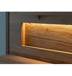 Mensola piccola moderna in legno di rovere massello naturale illuminazione LED integrata
