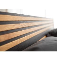 Letto in legno massello di rovere naturale e nero design moderno francese 140x200