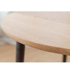 Tavolino in rovere massello naturale oliato a 3 gambe