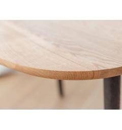 Tavolino in legno massello naturale di rovere a 3 gambe