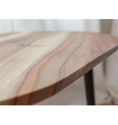 Tavolino moderno in legno massello naturale di noce a forma di pera