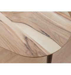 Tavolino design moderno in legno massello naturale di noce 3 gambe