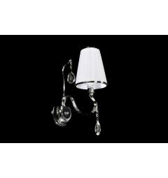 Applique lampada da parete da muro moderno classico cromato con cristalli per interni con 1 braccio colore Bianco Finezzia