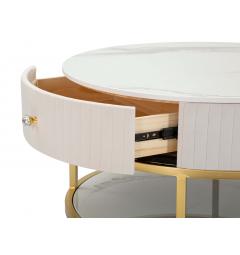 tavolino design elegante crema oro e bianco
