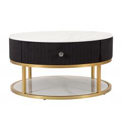 tavolino design elegante nero oro e marmo
