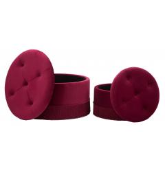 coppia di pouf design elegante bordeaux