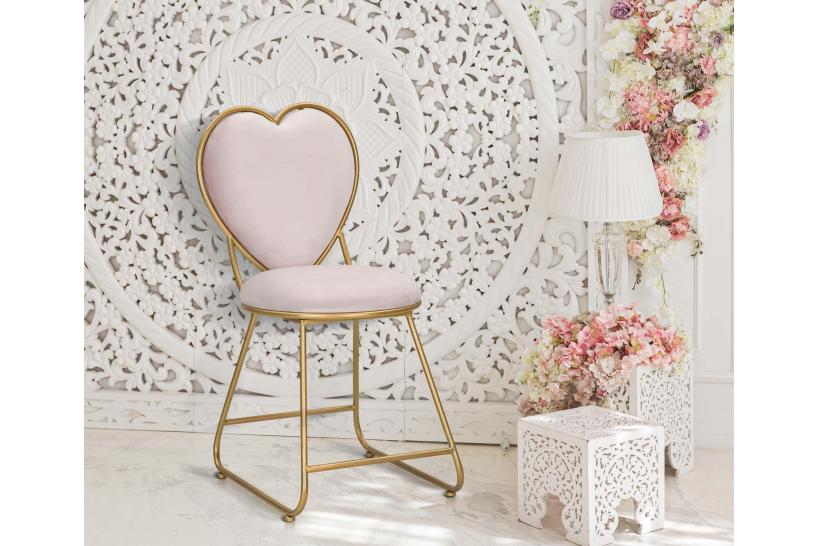 Sedia design moderno glamour in tessuto rosa - Arrediorg