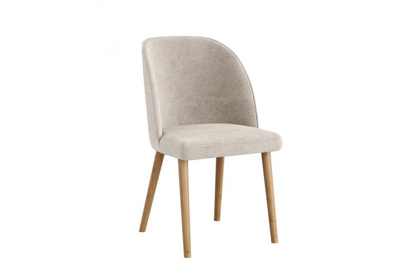 Sedia imbottita beige con gambe in faggio naturale OLBIA