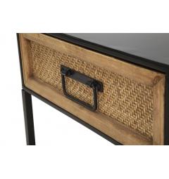 Particolare cassetto comodino in rattan