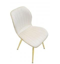 sedia design moderno crema e oro