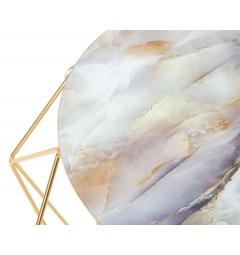tavolino piano in vetro simil marmo