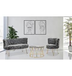 divano design contemporaneo ferro e legno color grigio