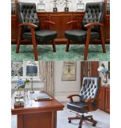 Set poltrona ufficio classico dirigenziale + 2 sedie ospiti CONSUL
