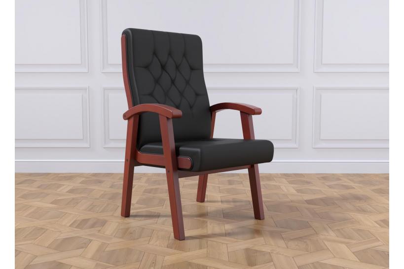 Sedia sala riunioni in pelle nera Consul