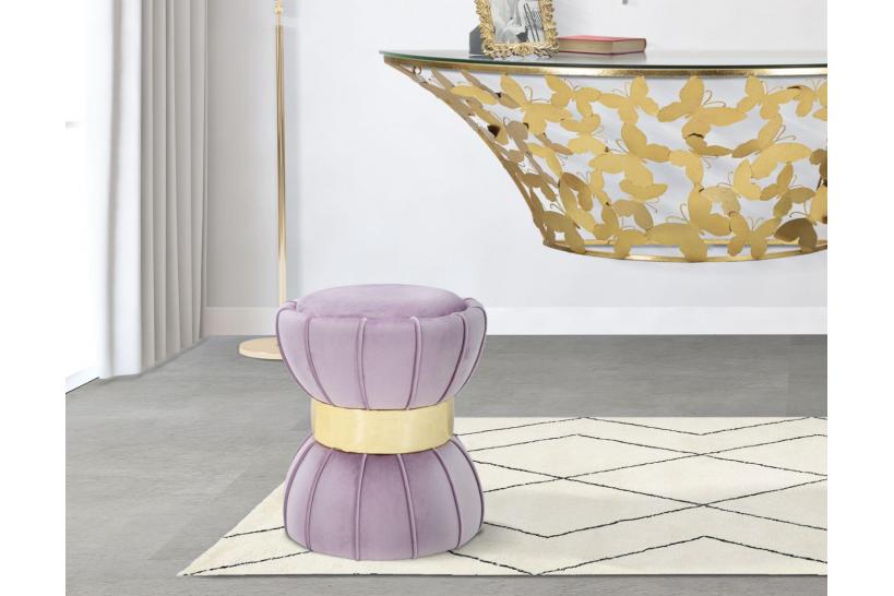 Pouf dal design unico e moderno in tessuto rosa - Arrediorg