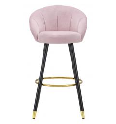 sgabello con gambe in ferro oro e nero
