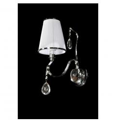 Applique lampada da parete da muro moderno classico cromato con cristalli per interni con 1 braccio colore Bianco Finezzia