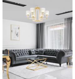 Lampada da soffitto moderna oro e vetro 6 punti luce MANHATTAN W6