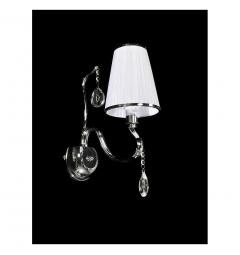 Applique lampada da parete da muro moderno classico cromato con cristalli per interni con 1 braccio colore Bianco Finezzia