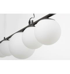 Lampadario a sfere vetro bianco e metallo nero BARISTICA W5