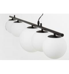 Lampadario moderno a sfere vetro bianco e metallo nero BARISTICA W5