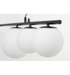 Lampadario a sfere vetro bianco e struttura metallo nero 5 punti luce BARISTICA W5