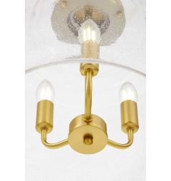 Lampadario a sospensione vetro a bollicine 3 punti luce ottone RALTON W3