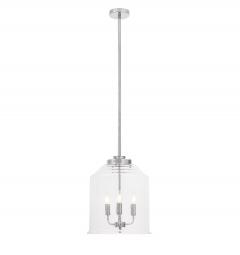 Lampadario cromato moderno con paralume in vetro a bollicine  RALTON W3