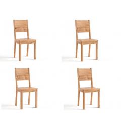 Set 4 sedie legno di rovere massello da pranzo PRATO