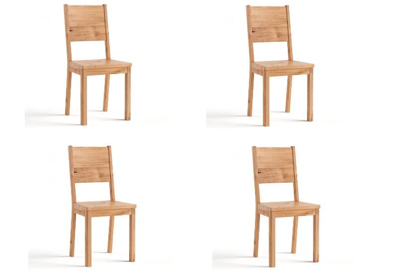 Set 4 sedie legno di rovere massello da pranzo PRATO