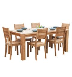 Set 6 sedie da pranzo in legno massello di rovere PRATO