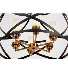 Lampadario a sospensione a gabbia nero e ottone vintage ASTILA W6