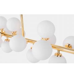 Lampadario a sfera bianco opalino metallo oro caldo PETRICA W16