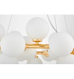 Lampadario a sfera vetro bianco 40 luci oro caldo MARSIADA W40