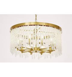 Lampadario moderno cristalli a cascata ottone BALMENA D60