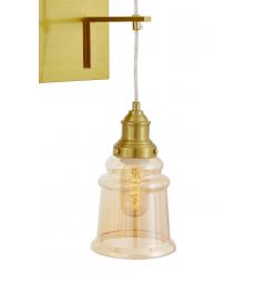Lampada da parete moderna ottone e vetro ambra doppia MOLETTI W2